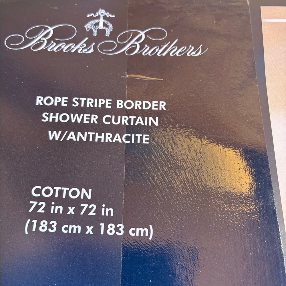 NWT Brooks Brothers Rope Stripe Border Shower Curtain